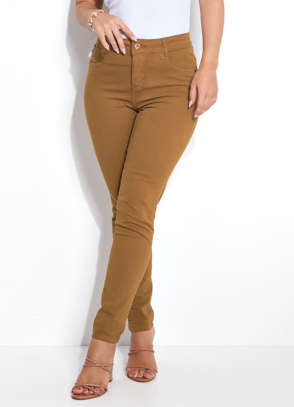 Bimini - Calça Skinny Caramelo em Sarja