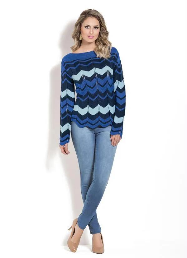 Janine - Calça Skinny Cintura Alta Jeans Azul 3