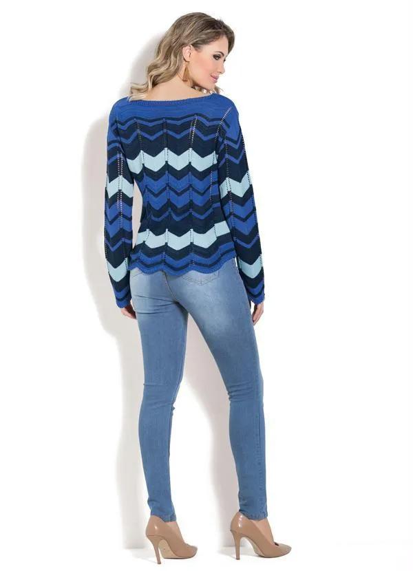 Janine - Calça Skinny Cintura Alta Jeans Azul 4