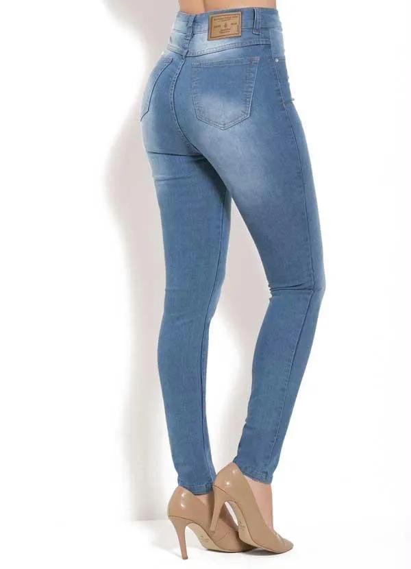 Janine - Calça Skinny Cintura Alta Jeans Azul 6