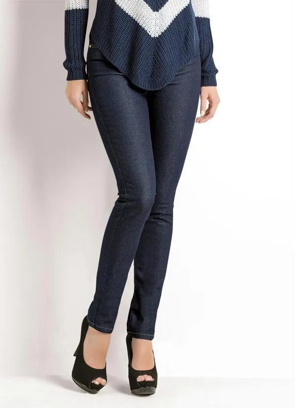 Cala Skinny Cintura Alta (Jeans Escuro)