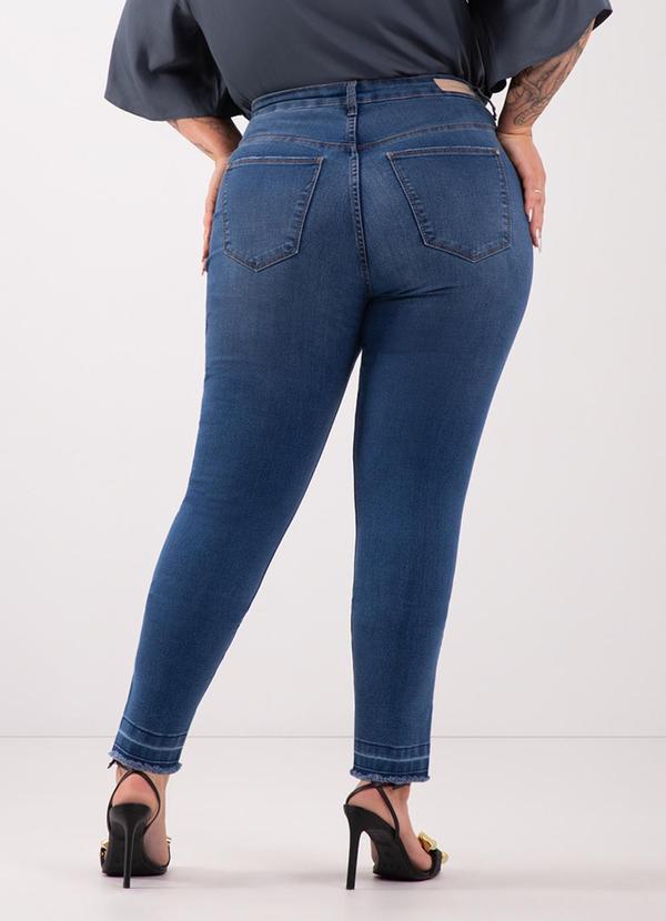 Lunender Mais Mulher - Calça Skinny Cropped Barras Desmanchadas Azul 2