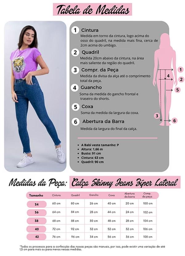 Amo Brand - Calça Skinny Jeans com Zíper Lateral Jeans 5