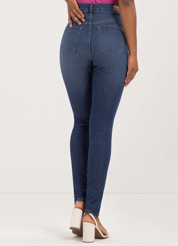 Lunender - Calça Skinny Jeans de Cintura Alta Azul 2