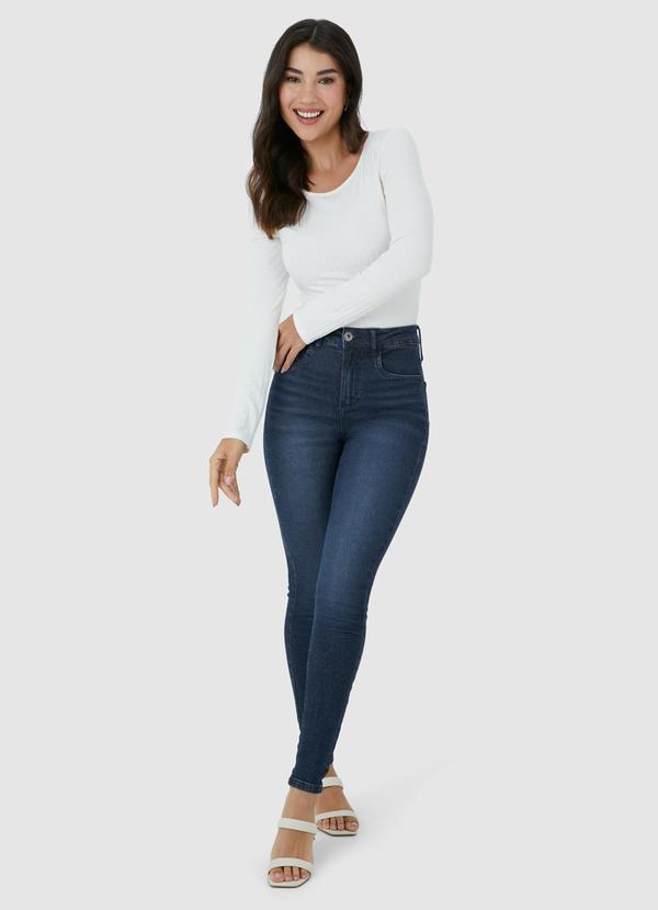 Malwee - Calça Skinny Jeans Flex Cintura Alta Azul 2
