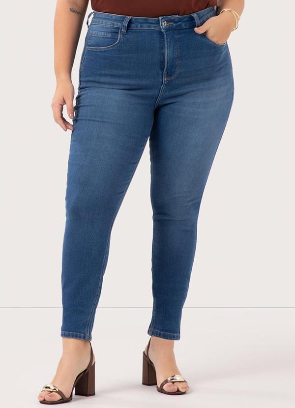 Lunender Mais Mulher - Calça Skinny Plus Size com Jeans Redux Azul
