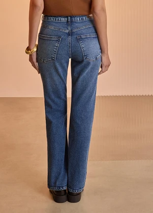Lunender - Calça Slim Jeans com Cintura Alta Azul - LUNENDER