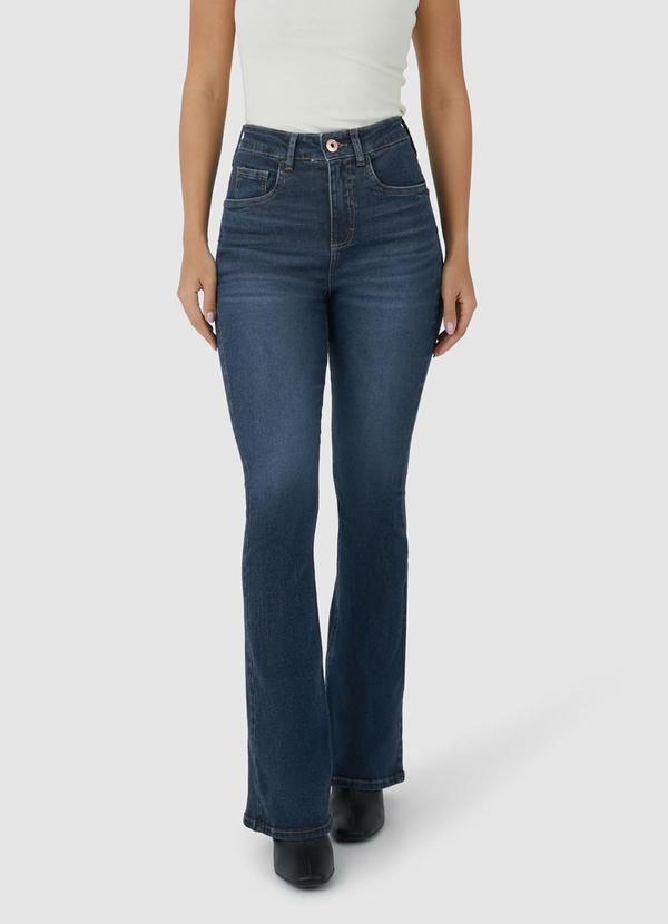 Malwee - Calça Small Flare Jeans Flex Cintura Alta Azul