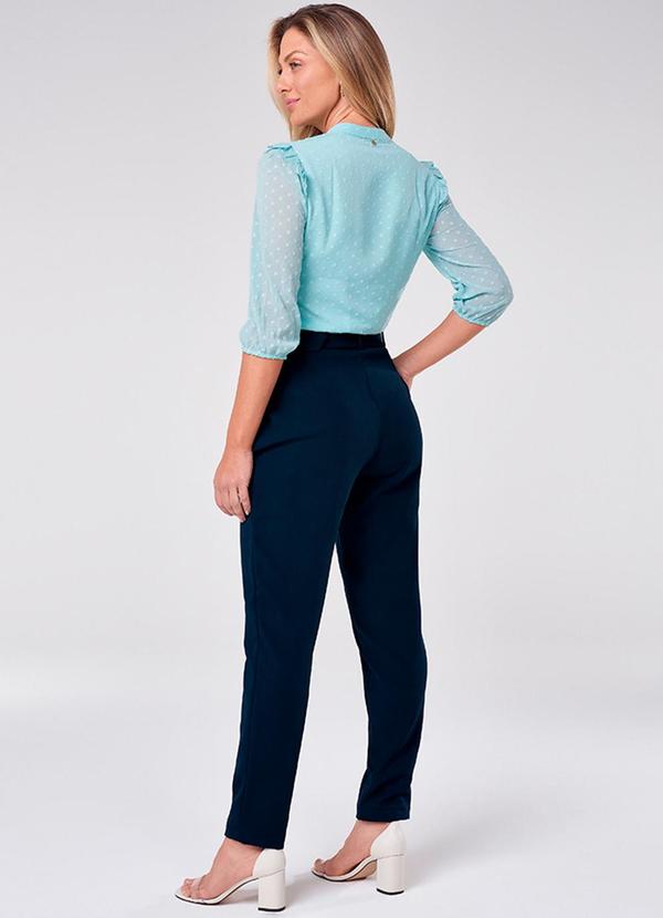 Principessa - Calça Reta Marinho com Cinto Forrado Ella 4