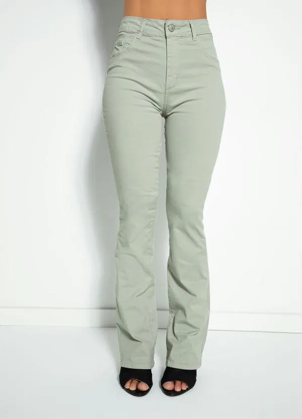 Sawary Jeans - Calça Verde Clara Boot Cut Sawary 3