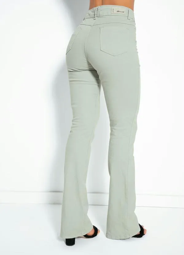 Sawary Jeans - Calça Verde Clara Boot Cut Sawary 4