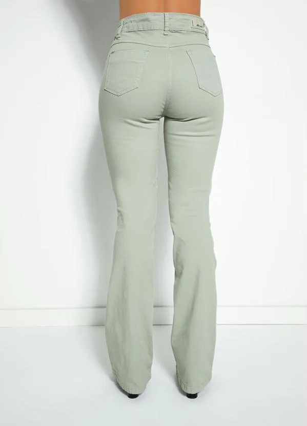 Sawary Jeans - Calça Verde Clara Boot Cut Sawary 5