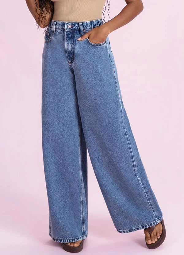 Angel - Calça Wide Leg Azul
