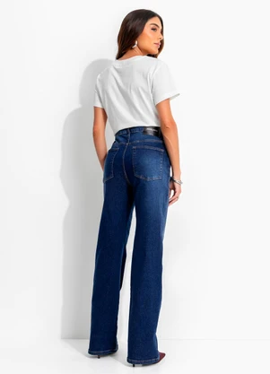 John John - Calça Wide Leg Beckley Jj Azul - JOHN JOHN