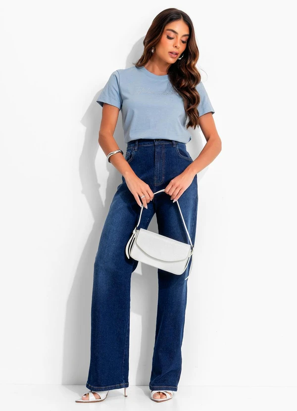 John John - Calça Wide Leg Beckley Jj Azul 5