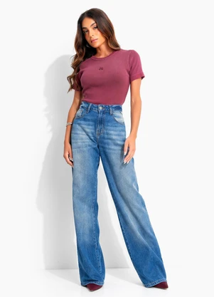 John John - Calça Wide Leg Callaway Jj Azul - JOHN JOHN