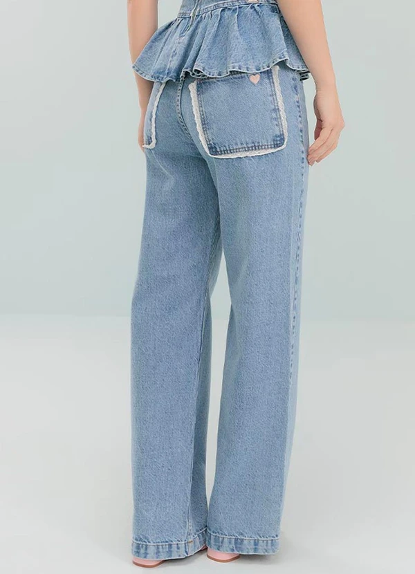 Angel - Calca Wide Leg Denim Azul 2