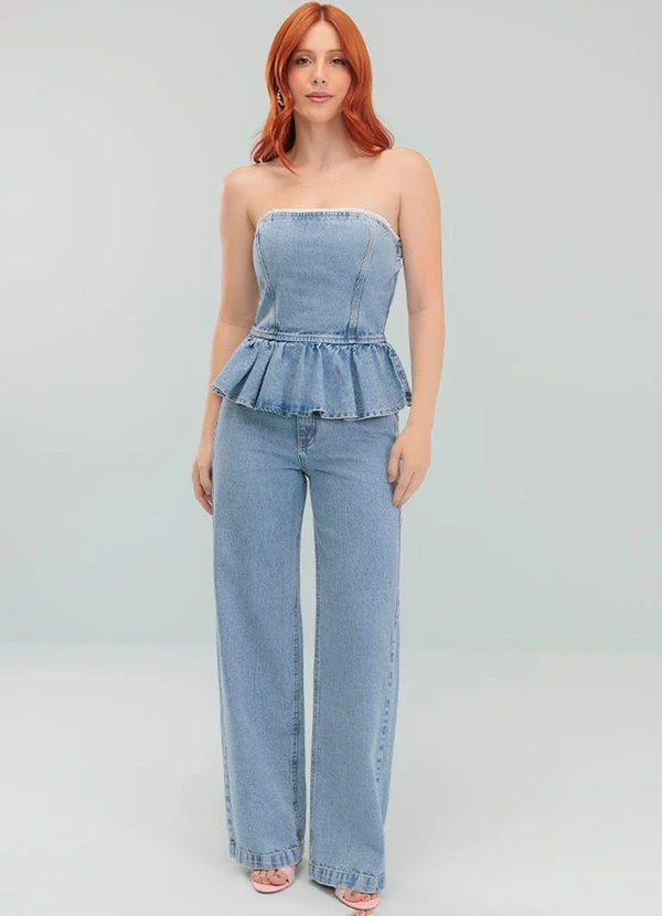 Angel - Calca Wide Leg Denim Azul 3