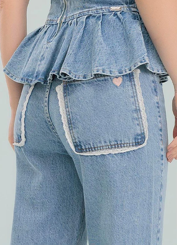 Angel - Calca Wide Leg Denim Azul 4