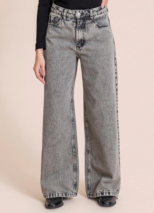 Angel - Calça Wide Leg Denim Preto