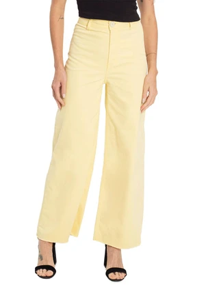Endless - Calça Wide Leg Feminina Amarelo - ENDLESS