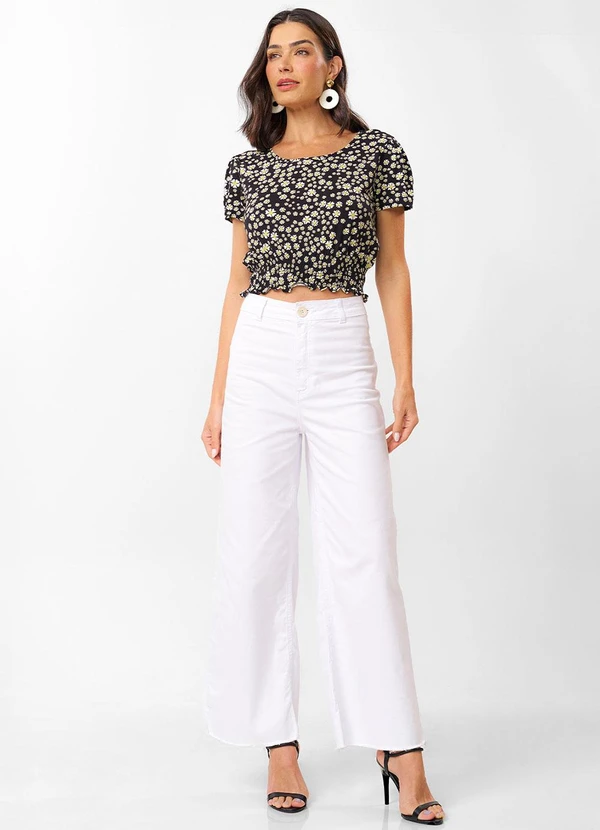 Endless - Calça Wide Leg Feminina Branco 2