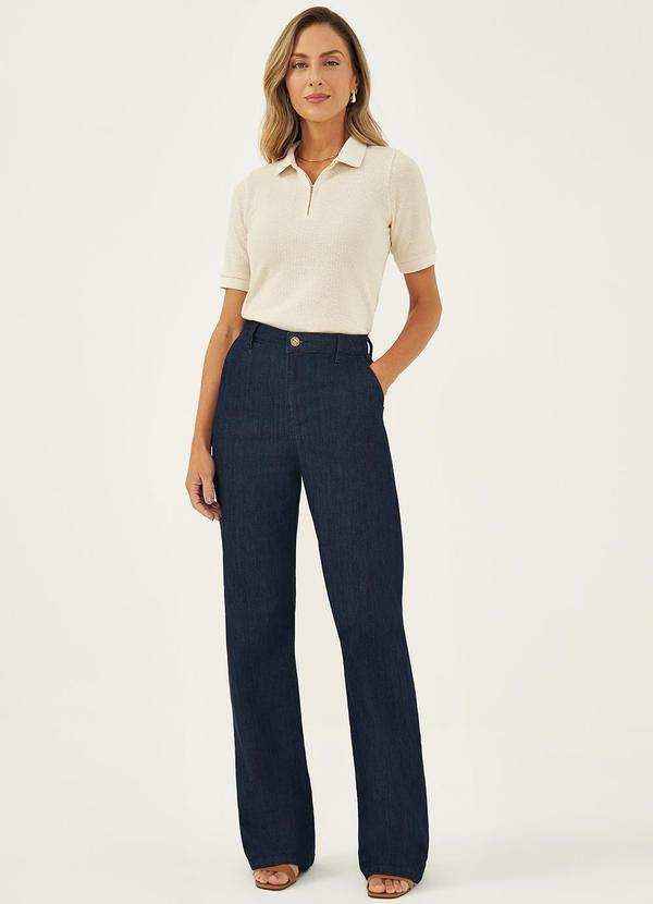 Principessa - Calça Wide Leg Jeans Azul Escuro Tamara 3