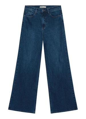 Malwee - Calça Wide Leg Jeans Azul Escuro - MALWEE