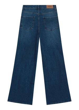 Malwee - Calça Wide Leg Jeans Azul Escuro - MALWEE