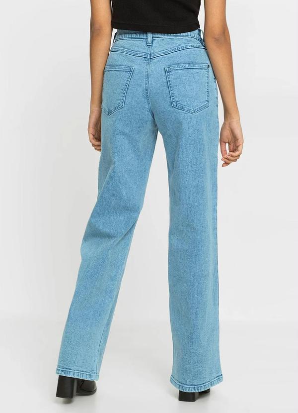 bonprix - Calça Wide Leg Jeans Azul Médio 3