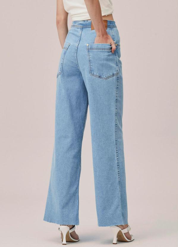 Lança Perfume - Calça Wide Leg Jeans Azul 2