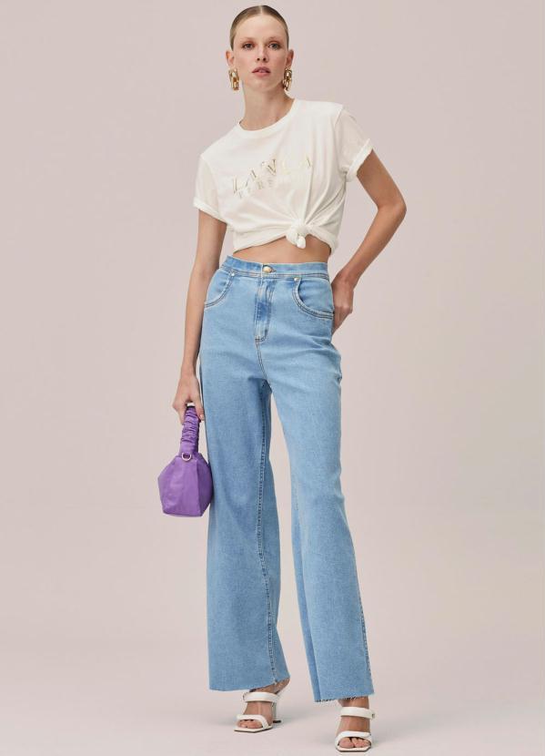 Lança Perfume - Calça Wide Leg Jeans Azul 3
