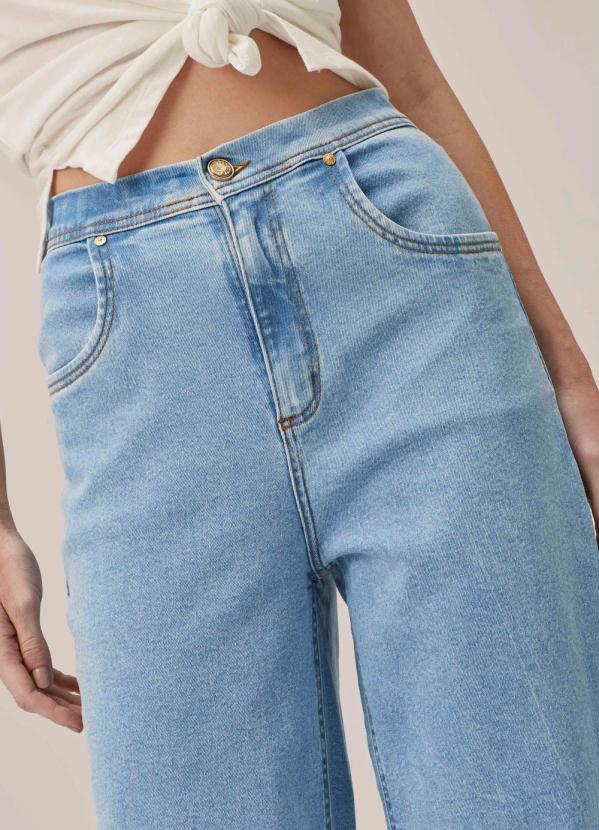Lança Perfume - Calça Wide Leg Jeans Azul 5