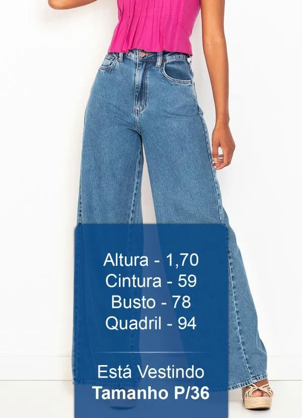 Forum - Calça Wide Leg Jeans Azul 5