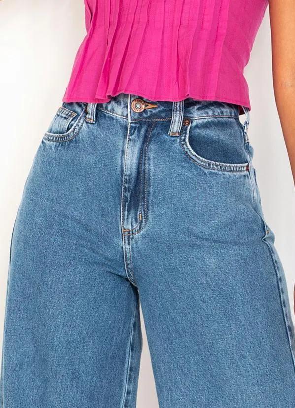 Forum - Calça Wide Leg Jeans Azul 6