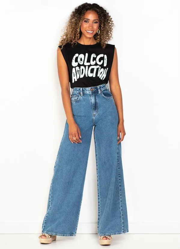 Forum - Calça Wide Leg Jeans Azul 7