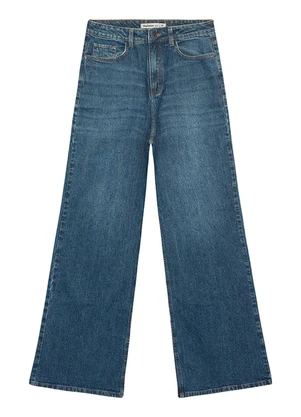 Malwee - Calça Wide Leg Jeans Azul - MALWEE