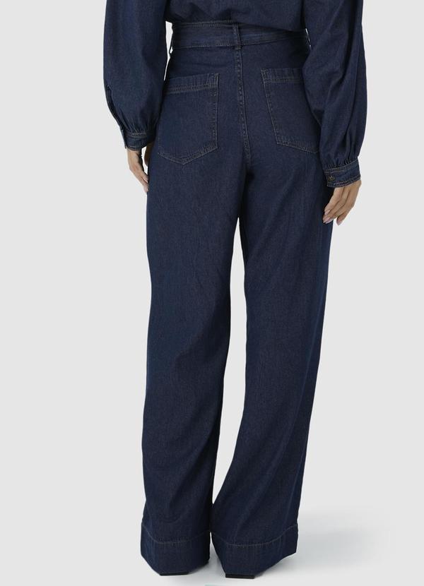 Malwee - Calça Wide Leg Jeans Cintura Alta Azul 2