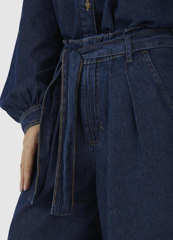 Malwee - Calça Wide Leg Jeans Cintura Alta Azul 3