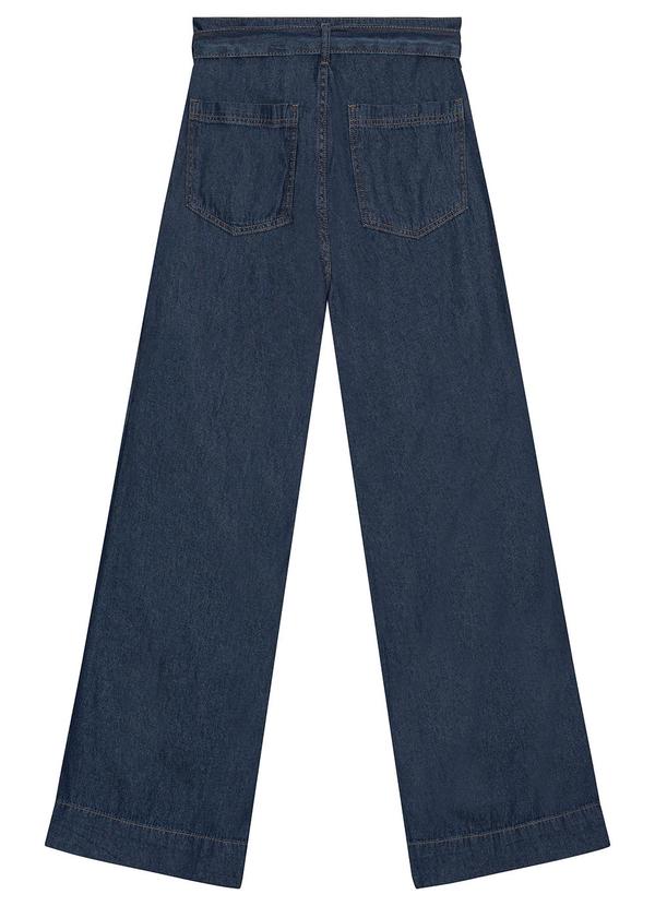 Malwee - Calça Wide Leg Jeans Cintura Alta Azul 5