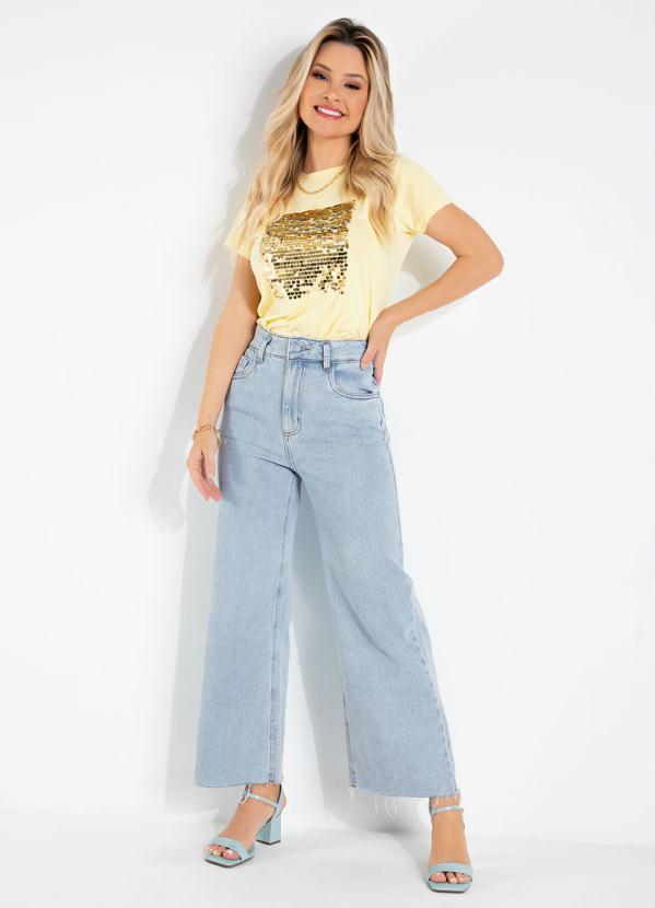 Sawary Jeans - Calça Wide Leg Jeans Clara com Desfiados 3