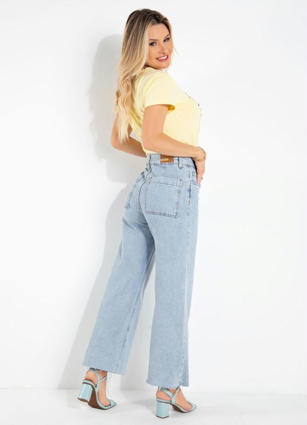 Sawary Jeans - Calça Wide Leg Jeans Clara com Desfiados 4