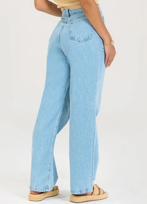 Meu Jeans - Calça Wide Leg Jeans Claro Azul - MEU JEANS