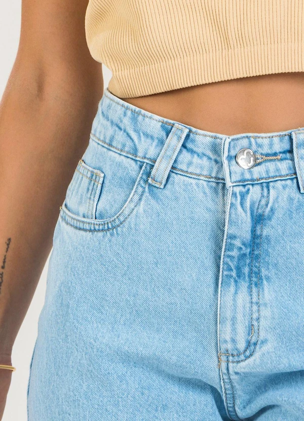 Meu Jeans - Calça Wide Leg Jeans Claro Azul 5