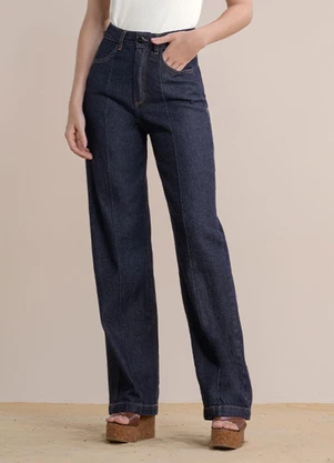 Angel - Calça Wide Leg Jeans Escuro - ANGEL