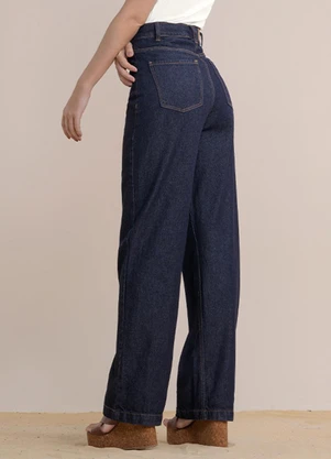 Angel - Calça Wide Leg Jeans Escuro - ANGEL