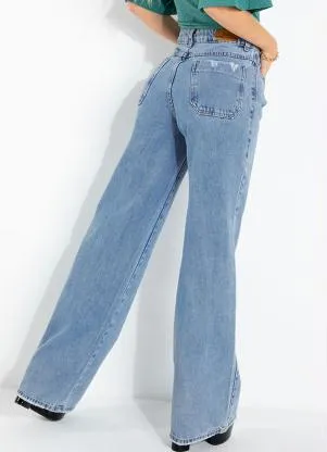 Calça Wide Leg Sawary (Jeans) com Bolsos - SAWARY JEANS