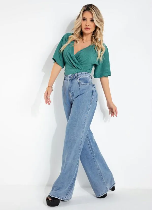 Sawary Jeans - Calça Wide Leg Sawary Jeans com Bolsos 3