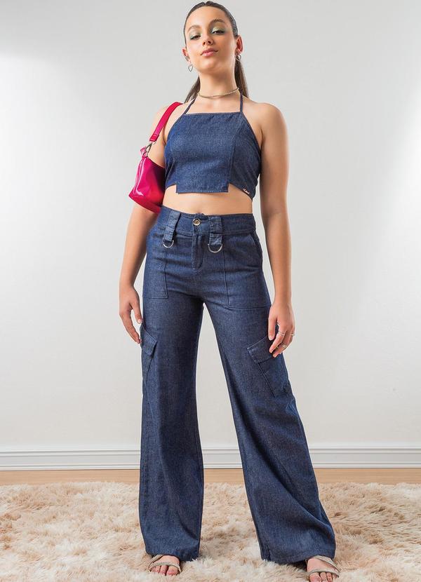 Cativa Teen - Conjunto Menina Jeans Teen Azul