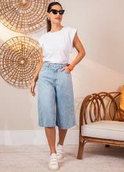 Jorts Jeans Claro com Bolsos